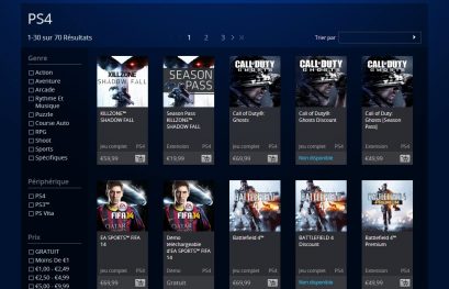 Les jeux PS4 à présent disponibles sur le PlayStation Store