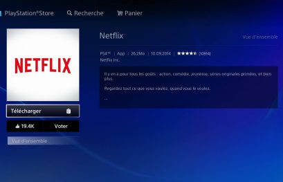 Netflix est disponible sur PS4