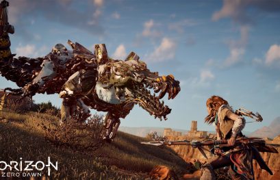 Horizon Zero Dawn nous présente Gueule d'Orage et son Carapateur