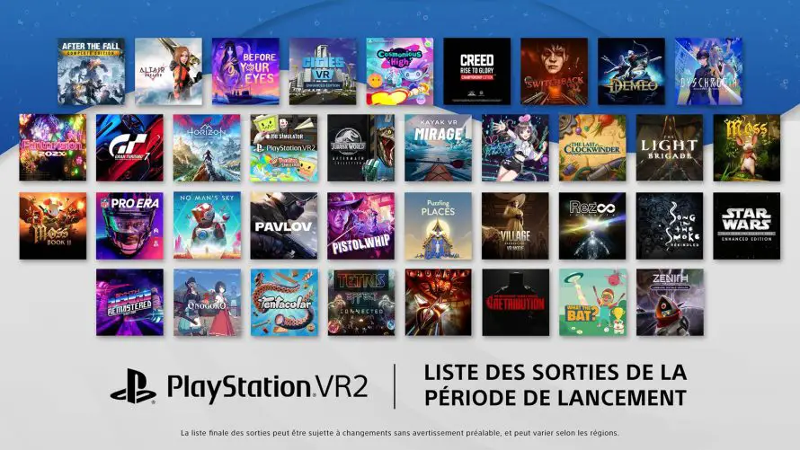 PlayStation VR2 : La liste des jeux disponibles au lancement du